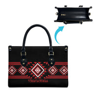 Aotearoa Atua Tumatauenga Leather Bag Maori God Of War Taniko Motifs LT14 - Polynesian Pride