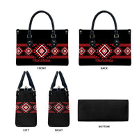 Aotearoa Atua Tumatauenga Leather Bag Maori God Of War Taniko Motifs LT14 - Polynesian Pride