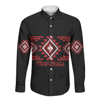 Aotearoa Atua Tumatauenga Personalised Long Sleeve Button Shirt Maori God Of War Taniko Motifs