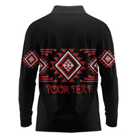 Aotearoa Atua Tumatauenga Personalised Long Sleeve Polo Shirt Maori God Of War Taniko Motifs LT14 - Polynesian Pride
