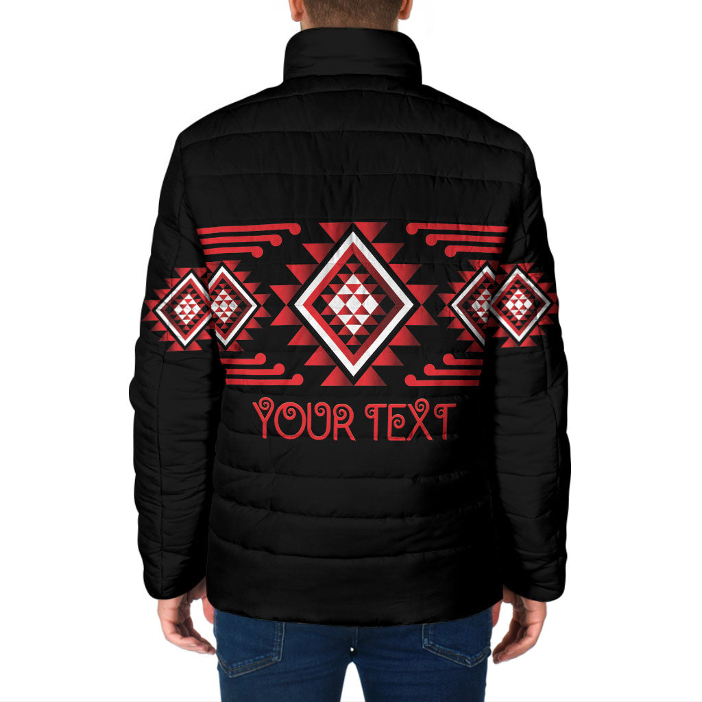 Aotearoa Atua Tumatauenga Personalised Padded Jacket Maori God Of War Taniko Motifs LT14 - Polynesian Pride
