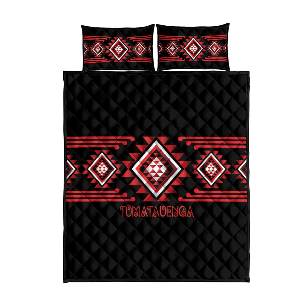Aotearoa Atua Tumatauenga Quilt Bed Set Maori God Of War Taniko Motifs LT14 - Polynesian Pride