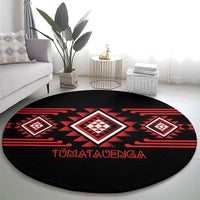 Aotearoa Atua Tumatauenga Round Carpet Maori God Of War Taniko Motifs LT14 - Polynesian Pride