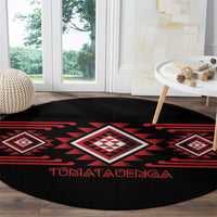 Aotearoa Atua Tumatauenga Round Carpet Maori God Of War Taniko Motifs LT14 - Polynesian Pride