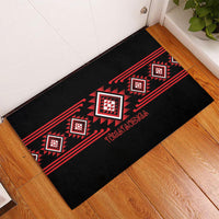 Aotearoa Atua Tumatauenga Rubber Doormat Maori God Of War Taniko Motifs LT14 - Polynesian Pride