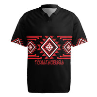 Aotearoa Atua Tumatauenga Personalised Rugby Jersey Maori God Of War Taniko Motifs LT14 Red - Polynesian Pride