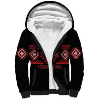 Aotearoa Atua Tumatauenga Personalised Sherpa Hoodie Maori God Of War Taniko Motifs LT14 Unisex Red - Polynesian Pride