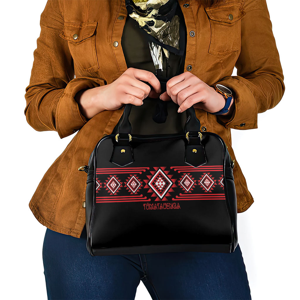 Aotearoa Atua Tumatauenga Shoulder Handbag Maori God Of War Taniko Motifs LT14 - Polynesian Pride