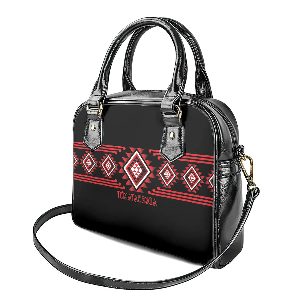 Aotearoa Atua Tumatauenga Shoulder Handbag Maori God Of War Taniko Motifs LT14 - Polynesian Pride