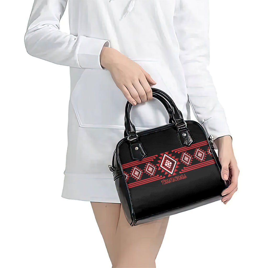 Aotearoa Atua Tumatauenga Shoulder Handbag Maori God Of War Taniko Motifs LT14 - Polynesian Pride