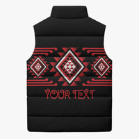 Aotearoa Atua Tumatauenga Personalised Sleeveless Puffer Jacket Maori God Of War Taniko Motifs LT14 - Polynesian Pride