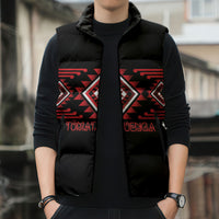 Aotearoa Atua Tumatauenga Personalised Sleeveless Puffer Jacket Maori God Of War Taniko Motifs LT14 - Polynesian Pride