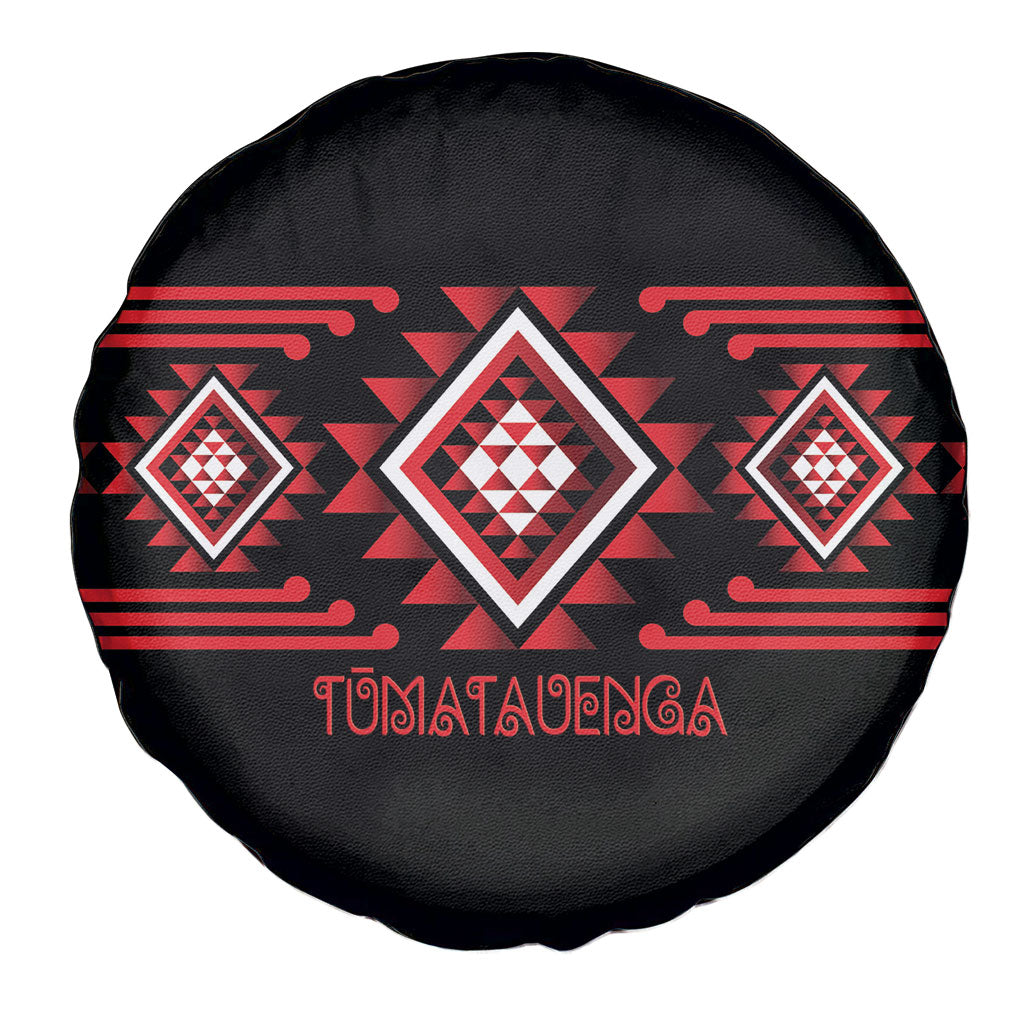 Aotearoa Atua Tumatauenga Spare Tire Cover Maori God Of War Taniko Motifs LT14 - Polynesian Pride