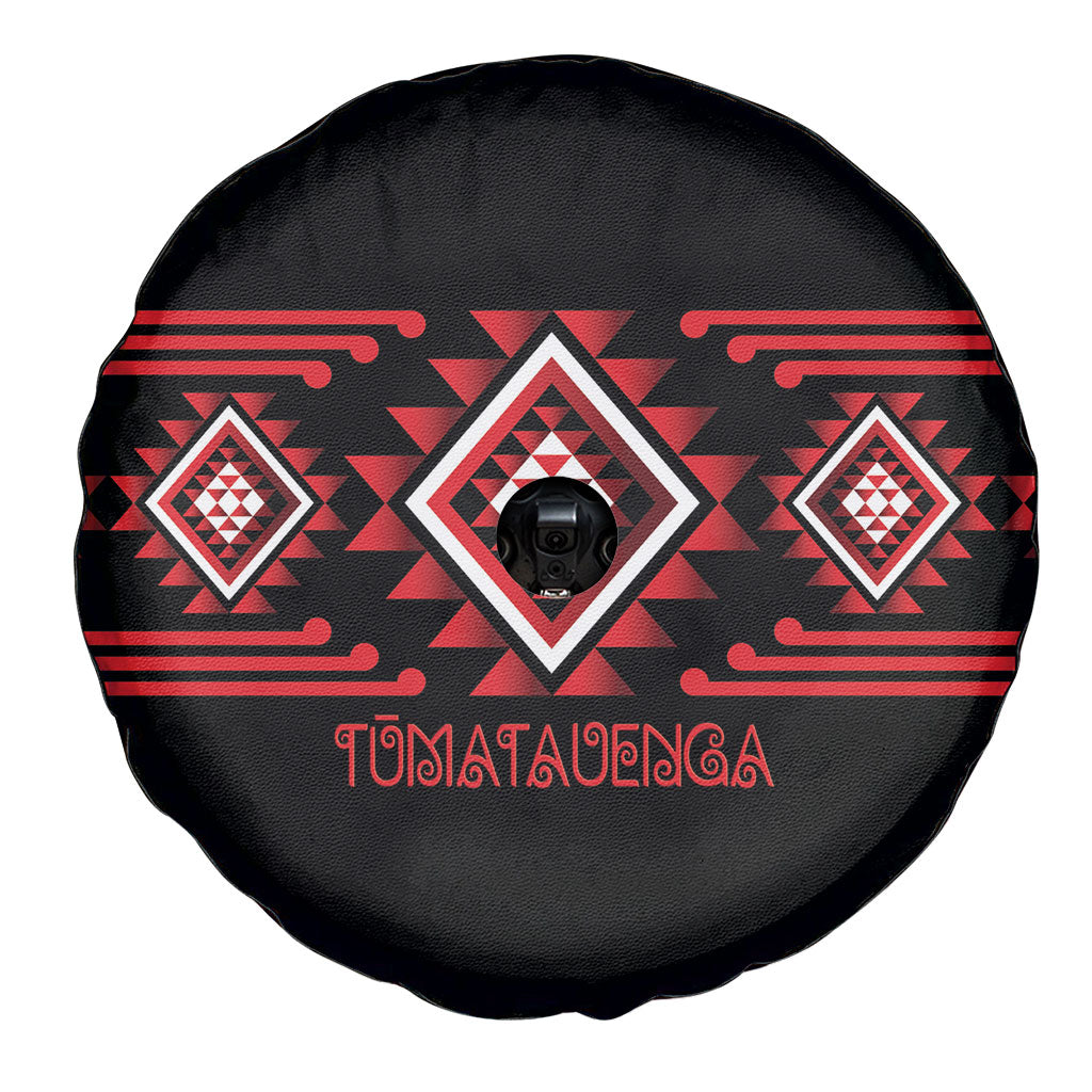 Aotearoa Atua Tumatauenga Spare Tire Cover Maori God Of War Taniko Motifs LT14 - Polynesian Pride