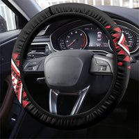 Aotearoa Atua Tumatauenga Steering Wheel Cover Maori God Of War Taniko Motifs LT14 - Polynesian Pride
