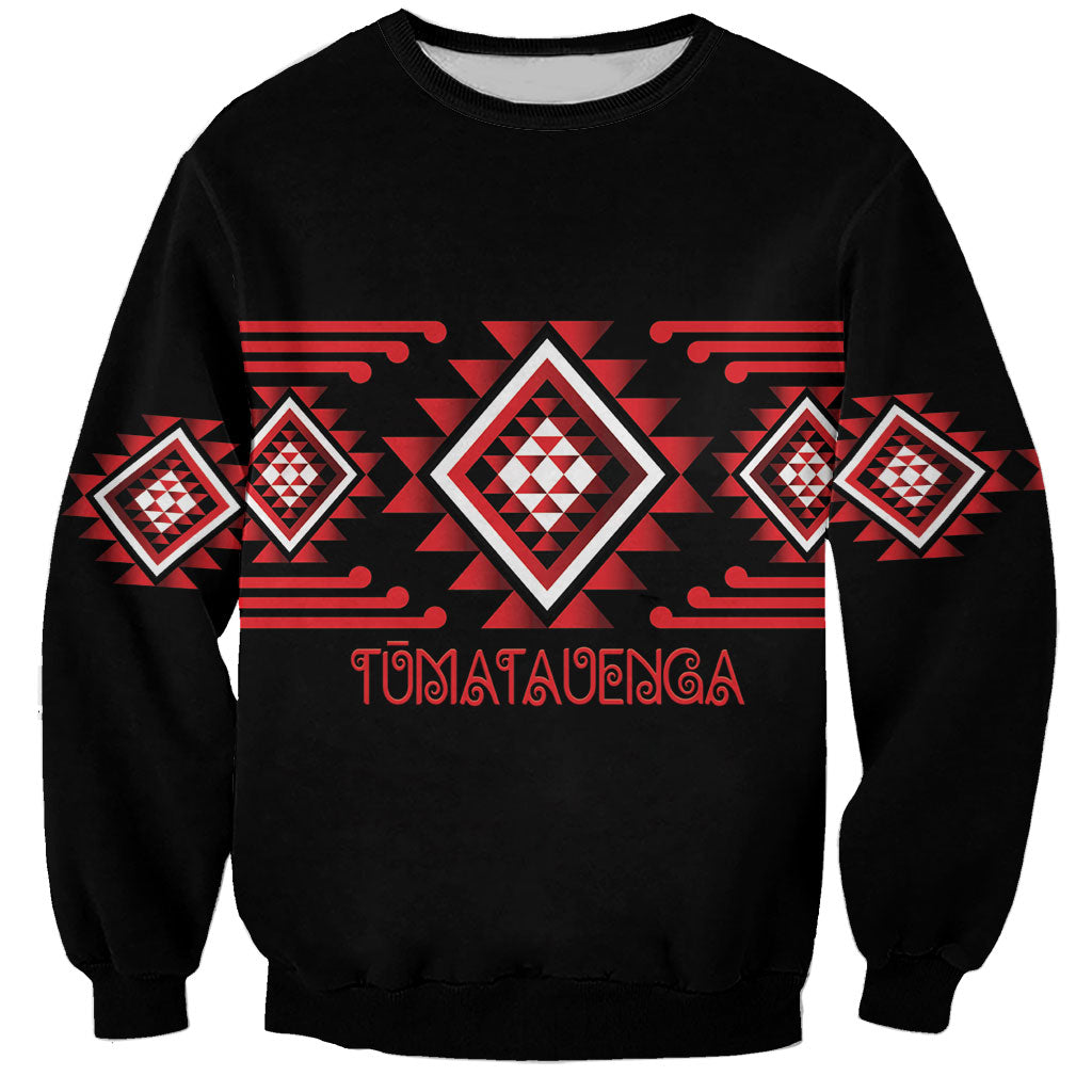 Aotearoa Atua Tumatauenga Personalised Sweatshirt Maori God Of War Taniko Motifs