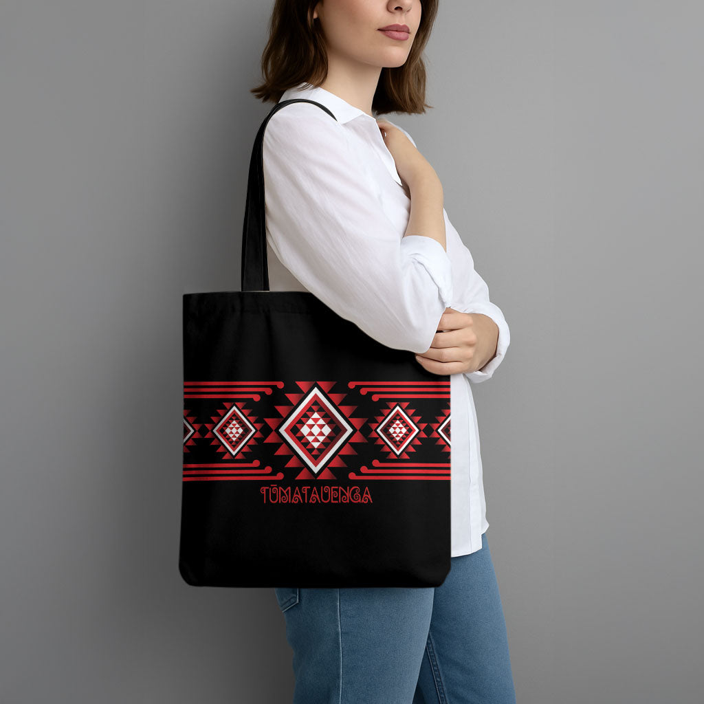 Aotearoa Atua Tumatauenga Tote Bag Maori God Of War Taniko Motifs LT14 - Polynesian Pride