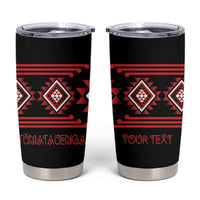 Aotearoa Atua Tumatauenga Personalised Tumbler Cup Maori God Of War Taniko Motifs LT14 Red - Polynesian Pride