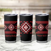 Aotearoa Atua Tumatauenga Personalised Tumbler Cup Maori God Of War Taniko Motifs LT14 - Polynesian Pride