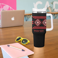 Aotearoa Atua Tumatauenga Personalised Tumbler With Handle Maori God Of War Taniko Motifs LT14 - Polynesian Pride