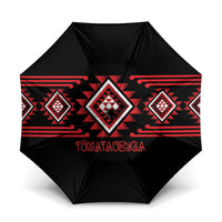 Aotearoa Atua Tumatauenga Umbrella Maori God Of War Taniko Motifs LT14 One Size Folded 11.42 inch Opened Diameter 37.4 inch Red - Polynesian Pride