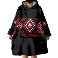 Aotearoa Atua Tumatauenga Personalised Wearable Blanket Hoodie Maori God Of War Taniko Motifs LT14 - Polynesian Pride