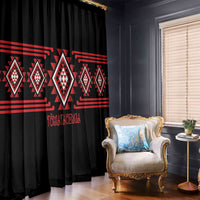 Aotearoa Atua Tumatauenga Window Curtain Maori God Of War Taniko Motifs LT14 - Polynesian Pride