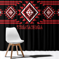 Aotearoa Atua Tumatauenga Window Curtain Maori God Of War Taniko Motifs LT14 - Polynesian Pride