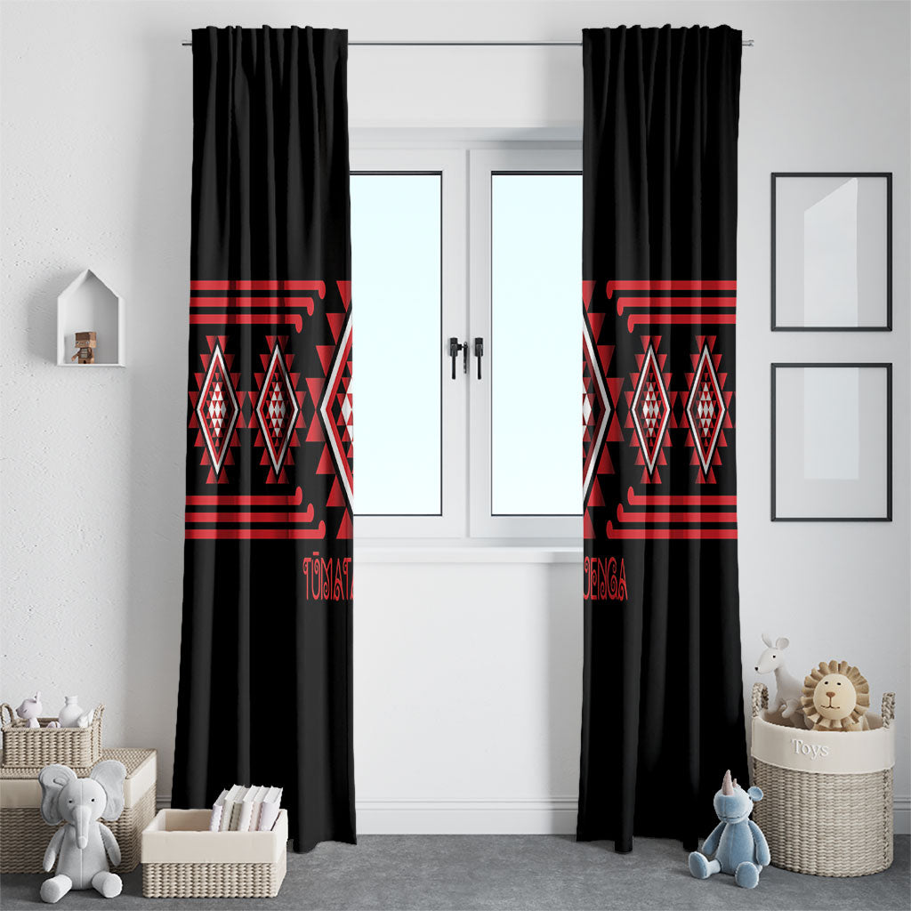 Aotearoa Atua Tumatauenga Window Curtain Maori God Of War Taniko Motifs LT14 - Polynesian Pride