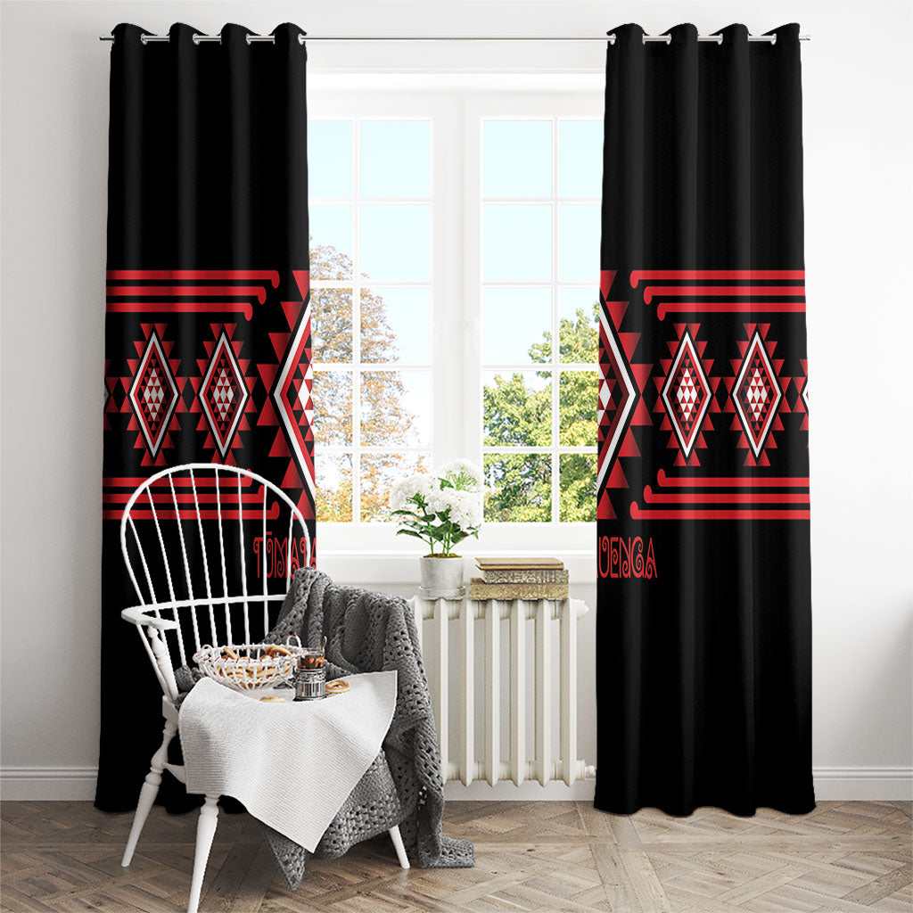 Aotearoa Atua Tumatauenga Window Curtain Maori God Of War Taniko Motifs LT14 - Polynesian Pride
