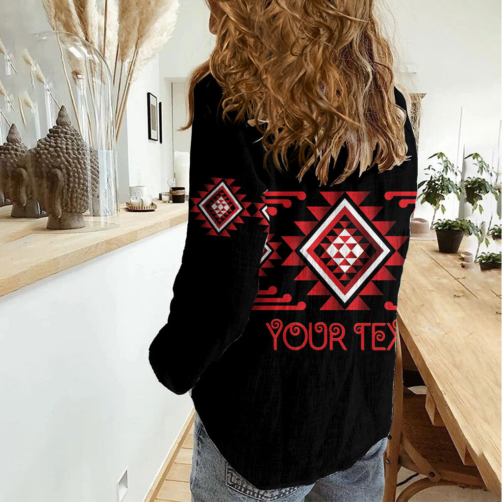 Aotearoa Atua Tumatauenga Personalised Women Casual Shirt Maori God Of War Taniko Motifs LT14 - Polynesian Pride