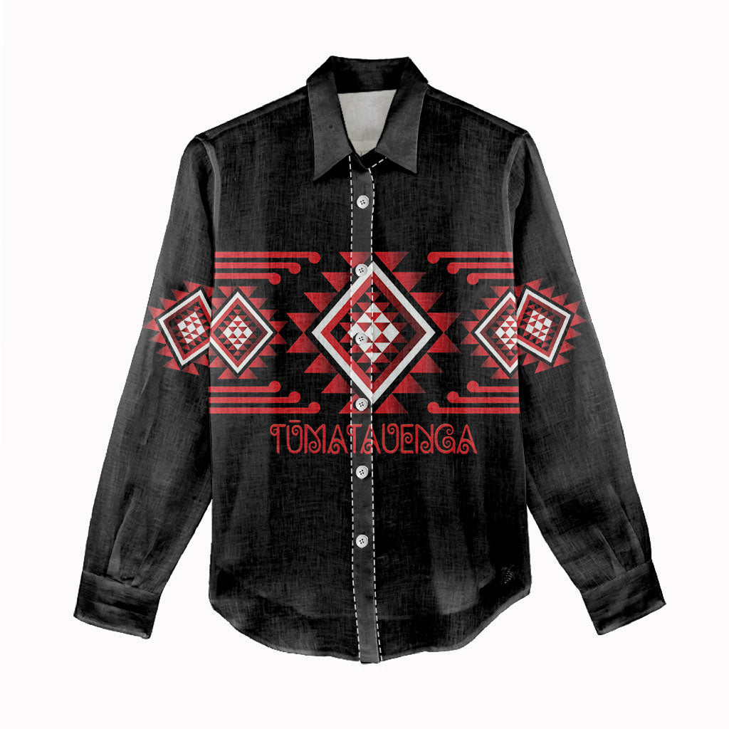 Aotearoa Atua Tumatauenga Personalised Women Casual Shirt Maori God Of War Taniko Motifs LT14 - Polynesian Pride