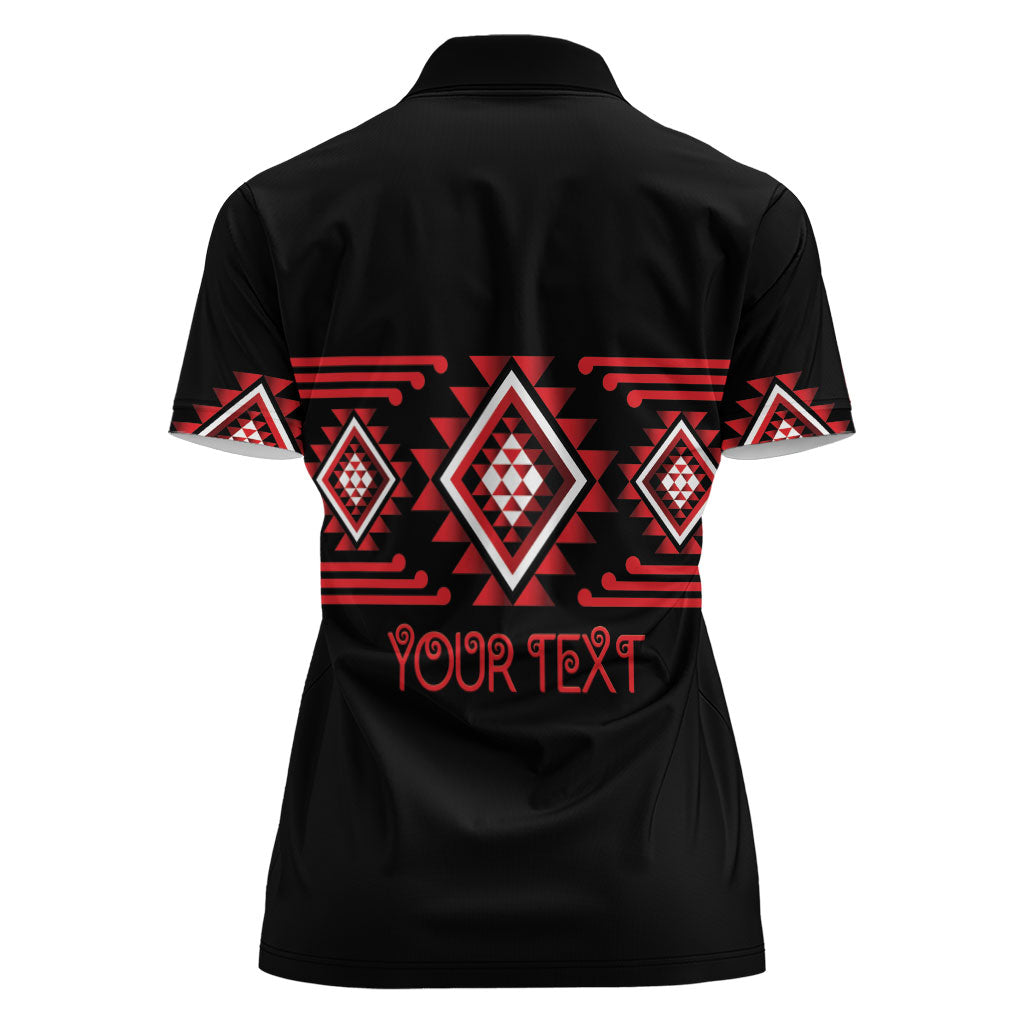 Aotearoa Atua Tumatauenga Personalised Women Polo Shirt Maori God Of War Taniko Motifs LT14 - Polynesian Pride