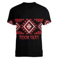 Aotearoa Atua Tumatauenga Personalised Women V-Neck T-Shirt Maori God Of War Taniko Motifs