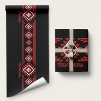 Aotearoa Atua Tumatauenga Wrapping Paper Maori God Of War Taniko Motifs LT14 58" × 23" Red - Polynesian Pride