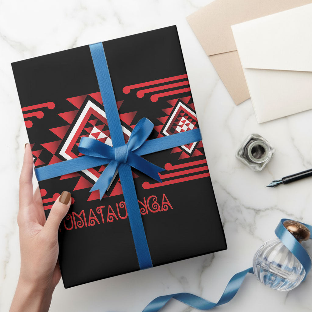 Aotearoa Atua Tumatauenga Wrapping Paper Maori God Of War Taniko Motifs LT14 - Polynesian Pride