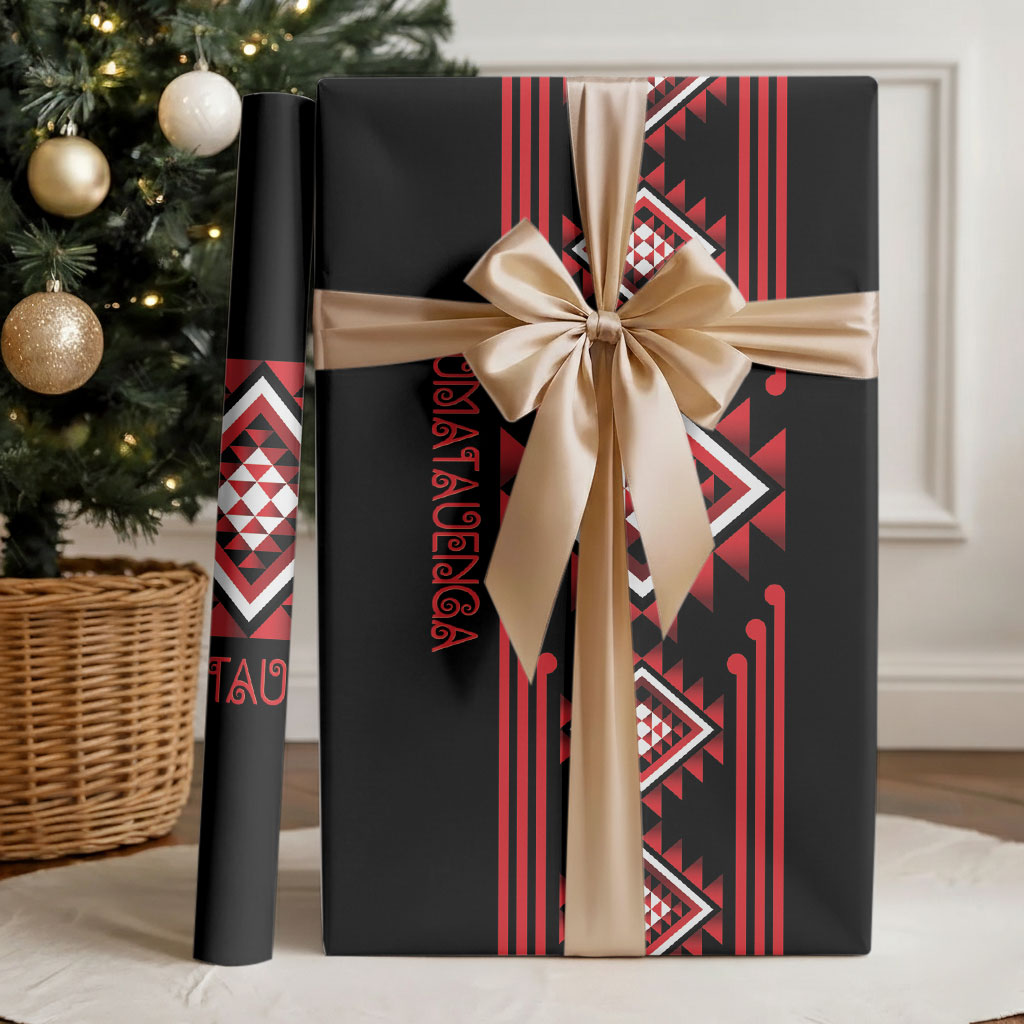 Aotearoa Atua Tumatauenga Wrapping Paper Maori God Of War Taniko Motifs LT14 - Polynesian Pride