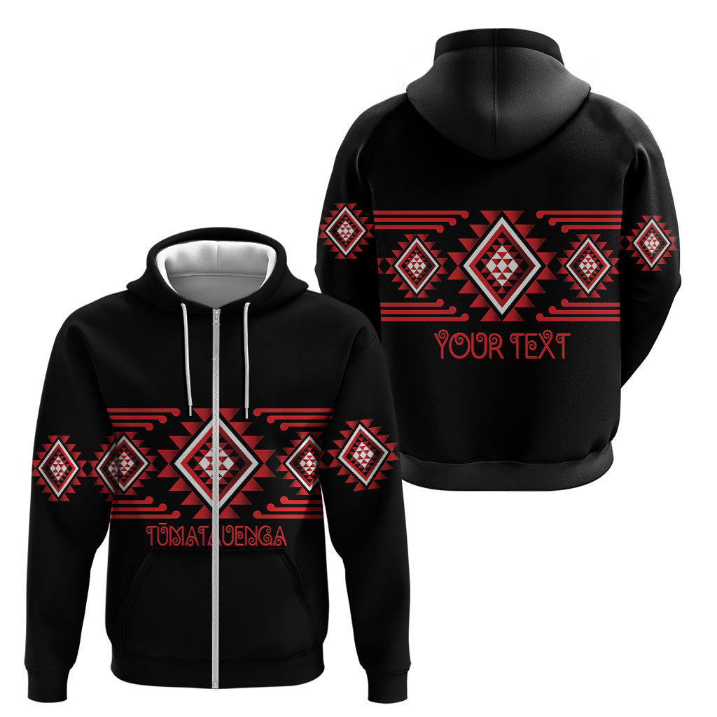 Aotearoa Atua Tumatauenga Personalised Zip Hoodie Maori God Of War Taniko Motifs LT14 - Polynesian Pride