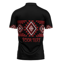 Aotearoa Atua Tumatauenga Personalised Zipper Polo Shirt Maori God Of War Taniko Motifs LT14 - Polynesian Pride