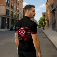 Aotearoa Atua Tumatauenga Personalised Zipper Polo Shirt Maori God Of War Taniko Motifs LT14 - Polynesian Pride