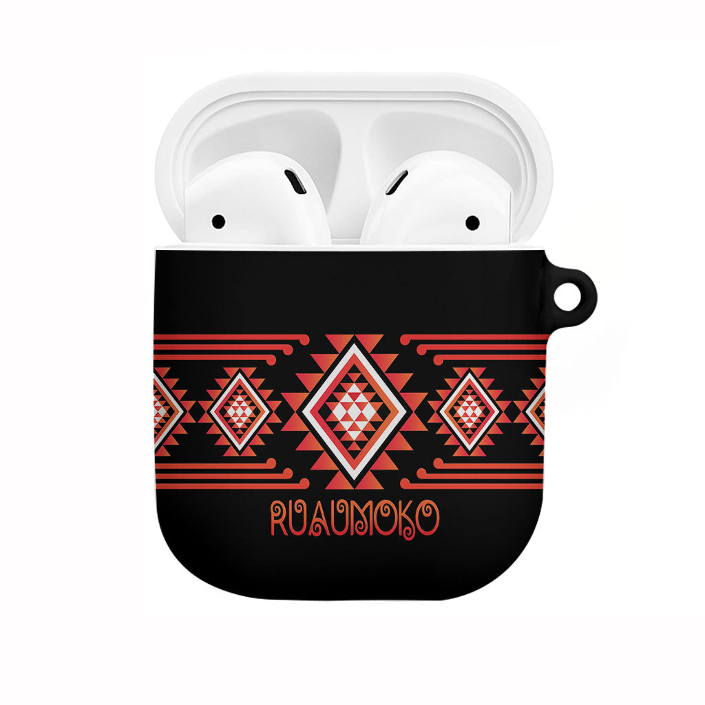 Aotearoa Atua Ruaumoko AirPods Case Maori Powerful God Taniko Motifs LT14 Orange - Polynesian Pride