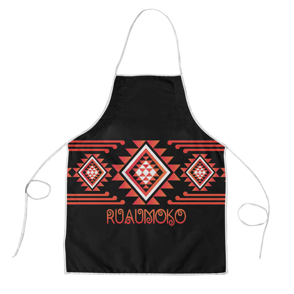 Aotearoa Atua Ruaumoko Apron Maori Powerful God Taniko Motifs LT14 Orange - Polynesian Pride