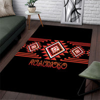 Aotearoa Atua Ruaumoko Area Rug Maori Powerful God Taniko Motifs LT14 Orange - Polynesian Pride