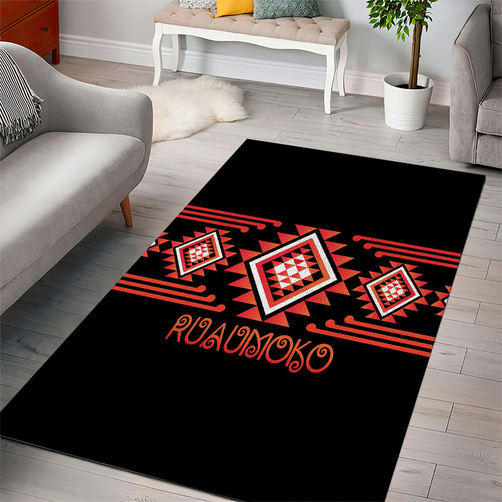 Aotearoa Atua Ruaumoko Area Rug Maori Powerful God Taniko Motifs LT14 - Polynesian Pride