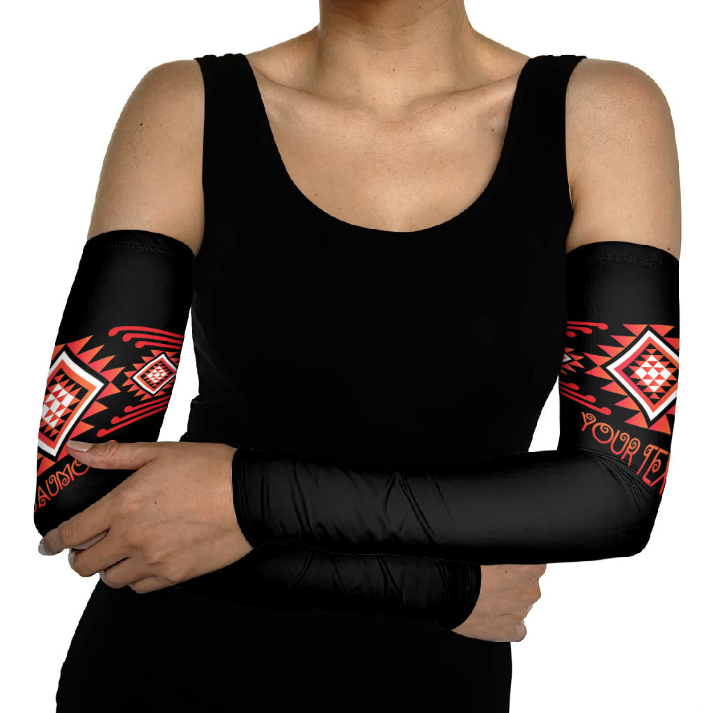 Aotearoa Atua Ruaumoko Personalised Arm Sleeves Maori Powerful God Taniko Motifs LT14 - Polynesian Pride