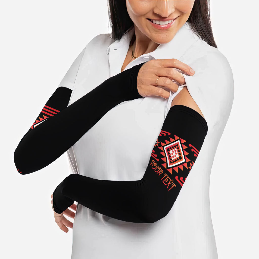 Aotearoa Atua Ruaumoko Personalised Arm Sleeves Maori Powerful God Taniko Motifs LT14 - Polynesian Pride