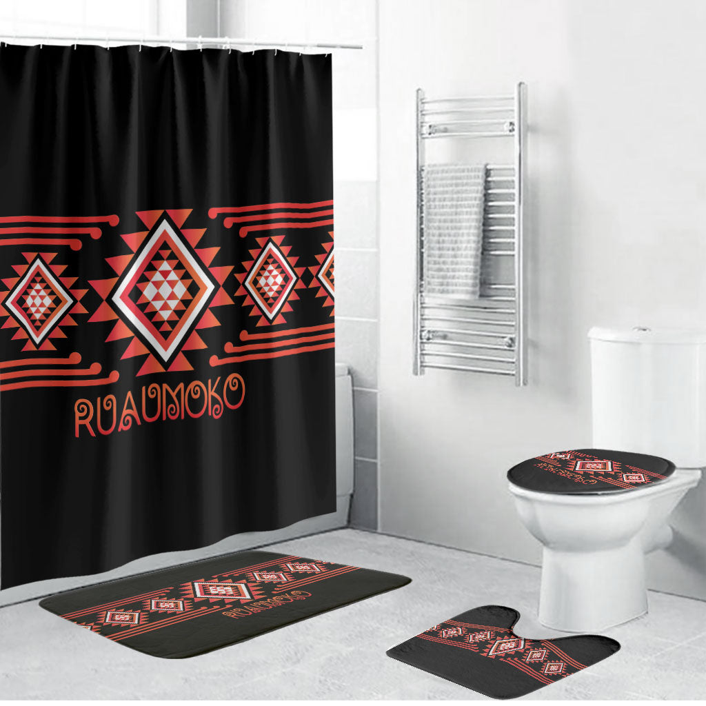 Aotearoa Atua Ruaumoko Bathroom Set Maori Powerful God Taniko Motifs