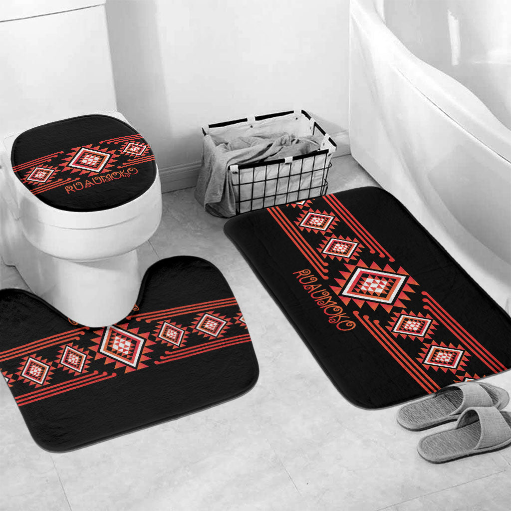 Aotearoa Atua Ruaumoko Bathroom Set Maori Powerful God Taniko Motifs