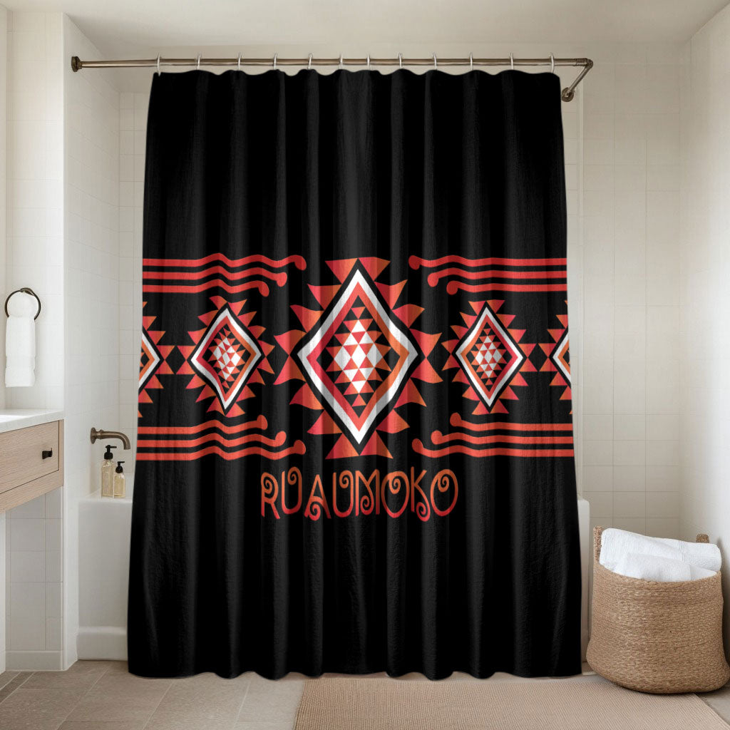 Aotearoa Atua Ruaumoko Bathroom Set Maori Powerful God Taniko Motifs