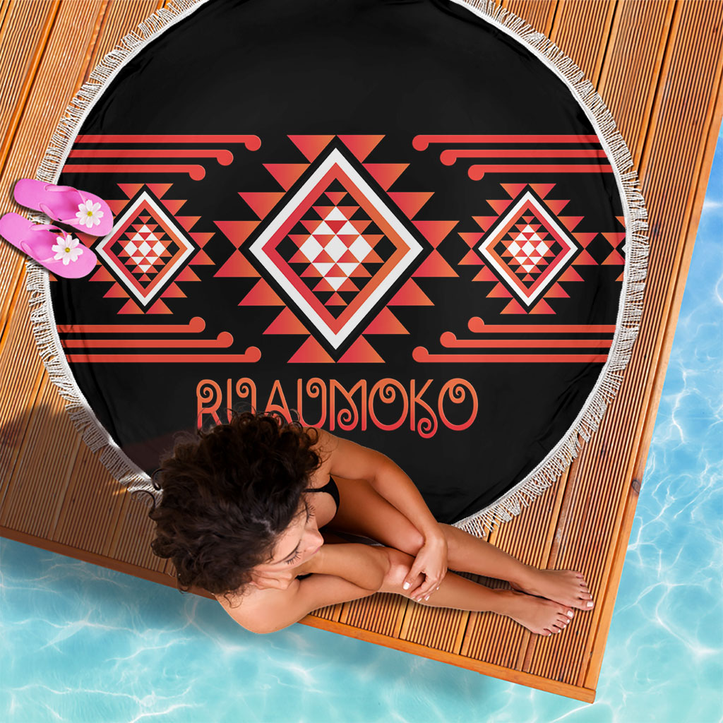 Aotearoa Atua Ruaumoko Beach Blanket Maori Powerful God Taniko Motifs LT14 - Polynesian Pride